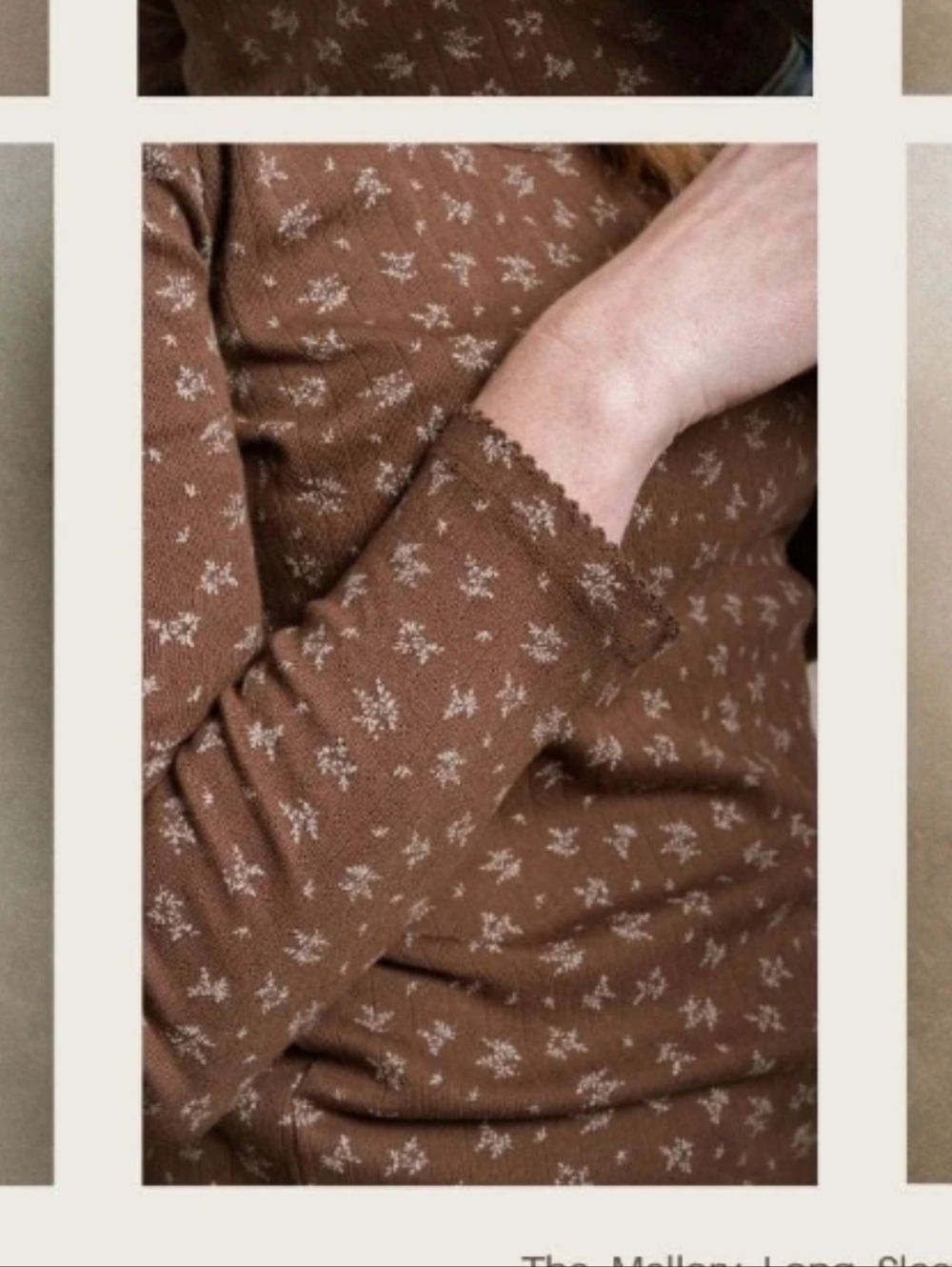ISO Neuflora Mallory Brown Floral Long Sleeve Top